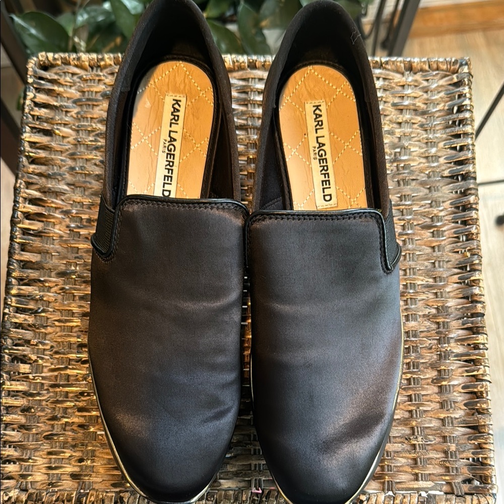 Karl Lagerfeld Women’s Black Slip On Loafer Size 8.5‎